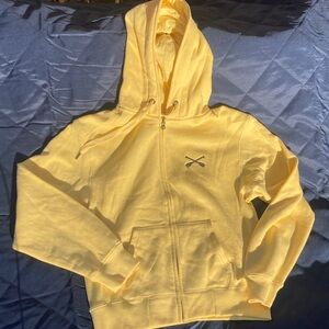 Yellow Zip-Up Hoodie with Crossed Oars